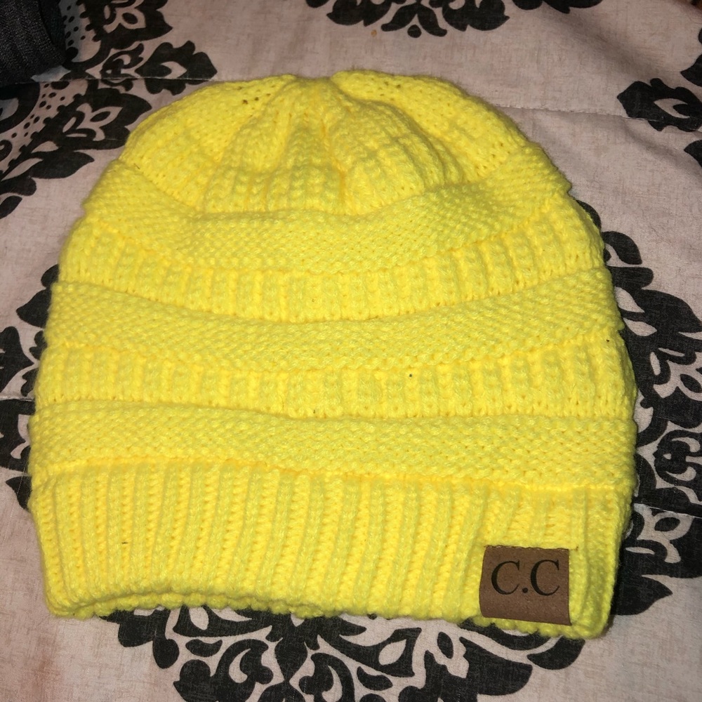 Neon Yellow CC Beanie
